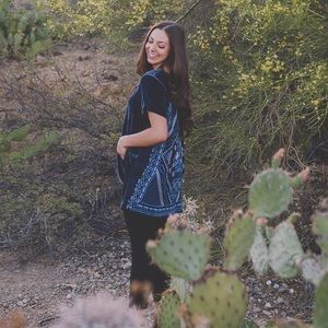 Johnny Was | Velvet & Embroidered Tunic